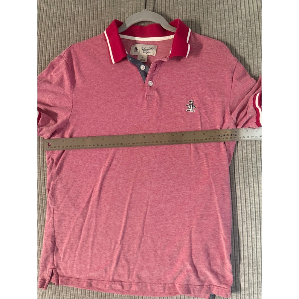 Original Penguin Mens Pink Heathered Short Sleeve Polo Shirt Munsingwear Size M - Picture 6 of 6